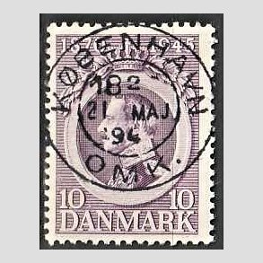 FRIM�RKER DANMARK | 1945 - AFA 290 - Chr. X 75 �r 10 �re violet - Pragt Stemplet K�benhavn
