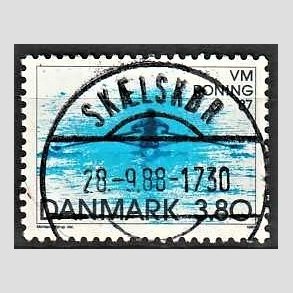 FRIMRKER DANMARK | 1987 - AFA 887 - WM i roning - 3,80 Kr. bl - Pragt Stemplet Sklskr