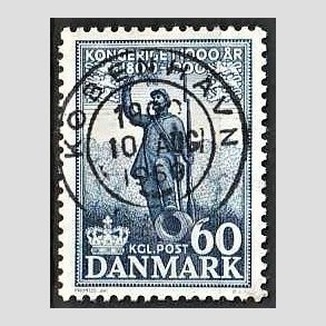 FRIM�RKER DANMARK | 1953-56 - AFA 355 - Kongeriget 1000 �r - 60 �re bl� - Pragt Stemplet K�benhavn