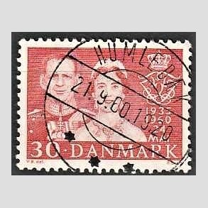 FRIM�RKER DANMARK | 1960 - AFA 384 - S�lvbryllup - 30 �re r�d - Pragt Stemplet Humleb�k