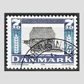 FRIM�RKER DANMARK | 1988 - AFA 920 - Gamle m�ller - 7,10 Kr. m�rkbl�/bl�/sort - Lux Stemplet �rhus