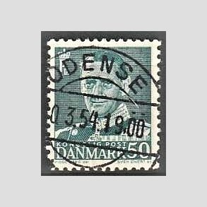 FRIMRKER DANMARK | 1952-53 - AFA 338 - Fr. IX 50 re blgrn - Lux Stemplet Odense