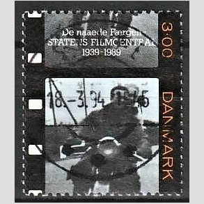 FRIM�RKER DANMARK | 1989 - AFA 946 - Dansk film - 3,00 Kr. sort/orange/bl�lig - Pragt Stemplet Skive