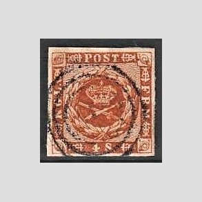 FRIMRKER DANMARK | 1858-62 - AFA 7 - 4 Skilling brun - Stemplet