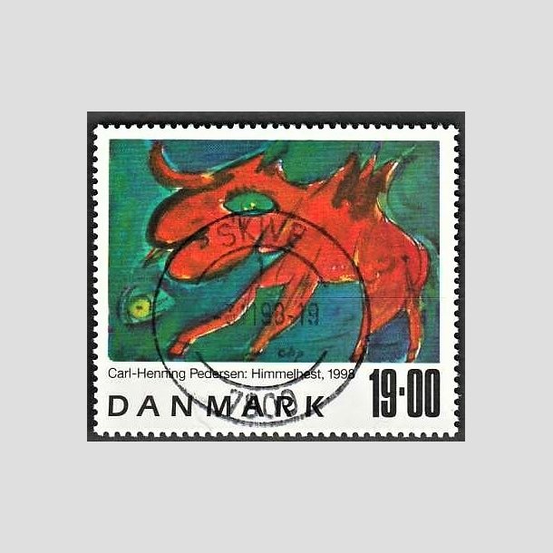 FRIMRKER DANMARK | 1998 - AFA 1190 - Frimrkekunst 1. - 19,00 Kr. Himmelhest flerfarvet - Pragt Stemplet Skive