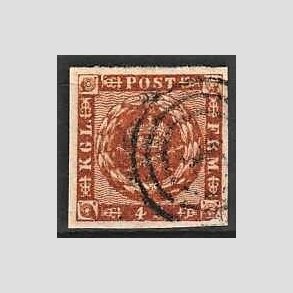 FRIMRKER DANMARK | 1858-62 - AFA 7 - 4 Skilling brun - Stemplet