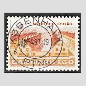 FRIM�RKER DANMARK | 1981 - AFA 726 - Nyboder 350 �r - 1,60 Kr. flerfarvet - Pragt Stemplet K�benhavn