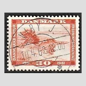 FRIM�RKER DANMARK | 1961 - AFA 392 - Naturfredningsforening 50 �r. - 30 �re brunr�d - Pragt Stemplet Viby J.