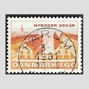 FRIM�RKER DANMARK | 1981 - AFA 726 - Nyboder 350 �r - 1,60 Kr. flerfarvet - Pragt Stemplet Farum
