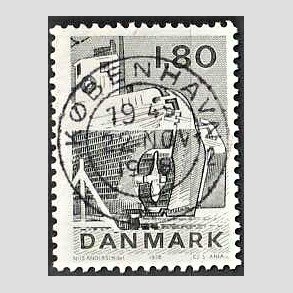 FRIM�RKER DANMARK | 1978 - AFA 666 - Dansk fiskeri - 1,80 Kr. sortgr�n - Pragt Stemplet K�benhavn
