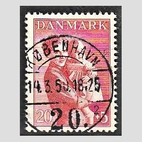 FRIMRKER DANMARK | 1943 - AFA 281 - Brneforsorg - 20 + 5 re rd - Pragt Stemplet Kbenhavn
