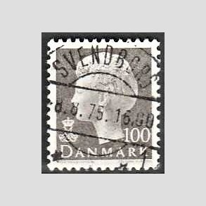 FRIMRKER DANMARK | 1975 - AFA 585 - Dronning Margrethe - 100 re gr - Pragt Stemplet Svendborg