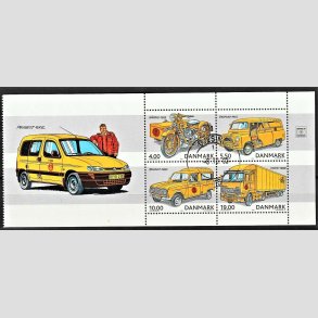 FRIM�RKER DANMARK | 2002 - AFA 1325B - Postk�ret�jer - 38,50 kr. miniark med Peugoet 2002 - Pragt Stemplet