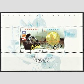 FRIM�RKER DANMARK | 1998 - AFA 1183 - 28 maj S�fart - 13,00 Kr. flerfarvet Miniark - Lux Stemplet