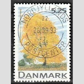 FRIM�RKER DANMARK | 1999 - AFA 1198 - Danske l�vtr�er - 5,25 Kr. flerfarvet - Pragt Stemplet