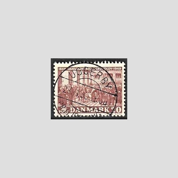 FRIMRKER DANMARK | 1949 - AFA 315 - Grundloven 100 r - 20 re rdbrun - Lux Stemplet Uggerby