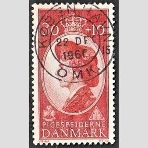 FRIMRKER DANMARK | 1960 - AFA 390 - Dronning Ingrid - 30 + 10 re rd - Pragt Stemplet Kbenhavn