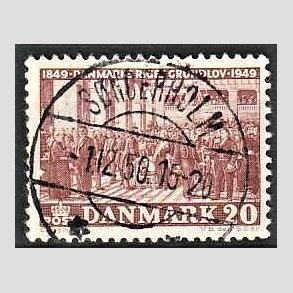 FRIM�RKER DANMARK | 1949 - AFA 315 - Grundloven 100 �r - 20 �re r�dbrun - Lux Stemplet S�nderholm