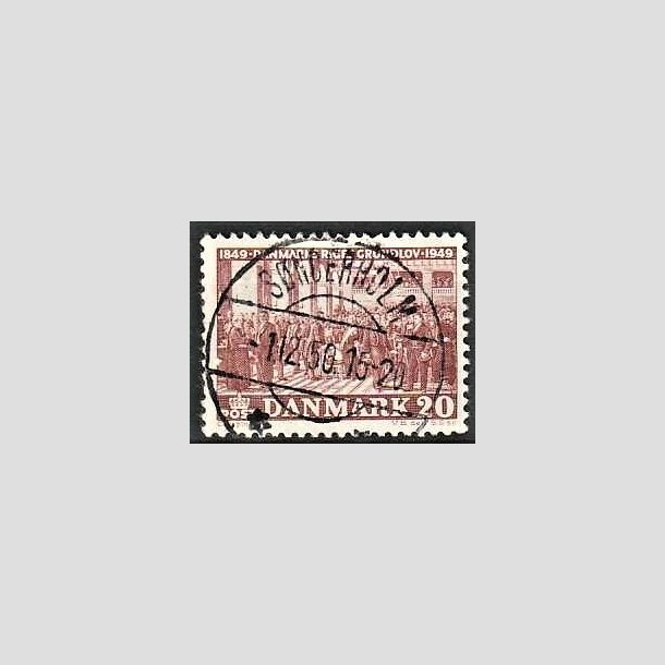 FRIMRKER DANMARK | 1949 - AFA 315 - Grundloven 100 r - 20 re rdbrun - Lux Stemplet Snderholm