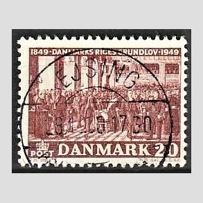 FRIM�RKER DANMARK | 1949 - AFA 315 - Grundloven 100 �r - 20 �re r�dbrun - Lux Stemplet Ejsing
