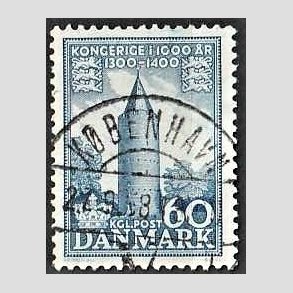 FRIM�RKER DANMARK | 1953-56 - AFA 350 - Kongeriget 1000 �r - 60 �re bl� - Pragt Stemplet 