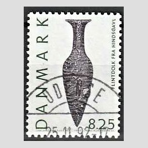 FRIM�RKER DANMARK | 1992 - AFA 1010 - Nationalmuseets samlinger - 8,25 Kr. gr�n/sort - Lux Stemplet Odense
