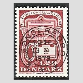 FRIM�RKER DANMARK | 1979 - AFA 672 - Telefonen 100 �r - 1,20 Kr. r�d - Pragt Stemplet S�nderborg