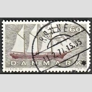 FRIM�RKER DANMARK | 1970 - AFA 505 - Dansk Skibsfart - 60 �re gr�oliv/r�dbrun - Pragt Stemplet R�nne
