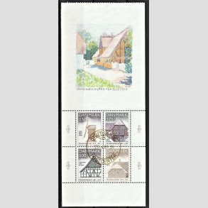 FRIM�RKER DANMARK | 1997 - AFA 1143A - Frilandsmuseet 100 �r. - Miniark med vignet 21,00 Kr. flerfarvet - Pragt Stemplet
