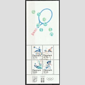 FRIM�RKER DANMARK | 1996 - AFA 1115A - Sport - 23,00 kr. Miniark med vignetter med tennis - Lux Stemplet