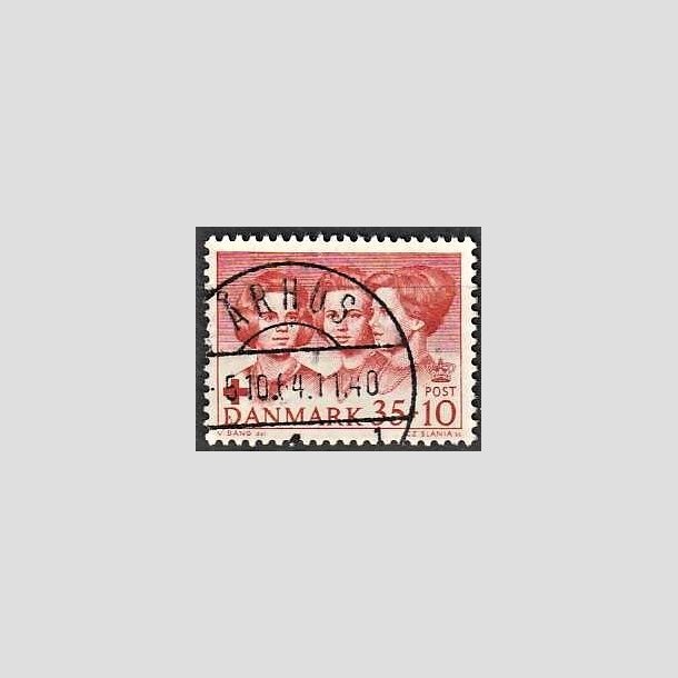 FRIMRKER DANMARK | 1964 - AFA 424F - Dansk Rde Kors - 35 + 10 re rd - Pragt Stemplet rhus