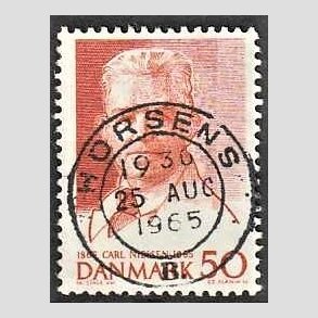 FRIM�RKER DANMARK | 1965 - AFA 435 - Komponist Carl Nielsen - 30 �re oranger�d - Pragt Stemplet Horsens