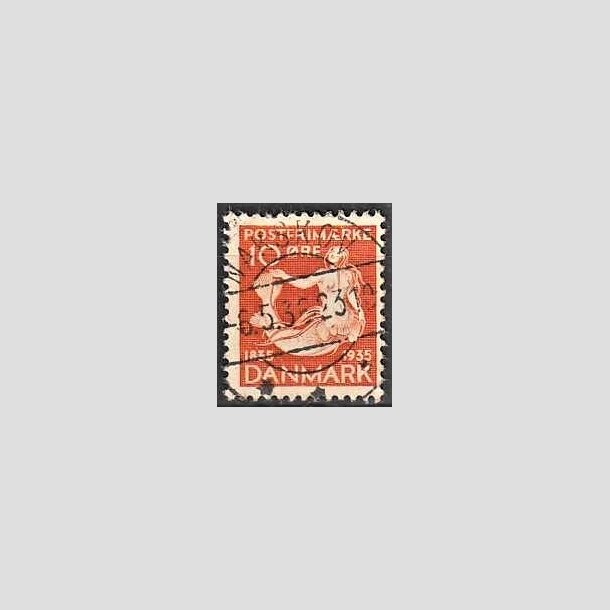 FRIMRKER DANMARK | 1935 - AFA 225 - H. C. Andersen 10 re orange - Lux Stemplet Nakskov