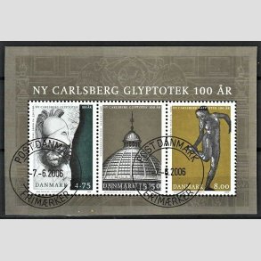 FRIM�RKER DANMARK | 2006 - AFA 1477 - Glyptotek 100 �r - 18,25 Kr. flerfarvet Miniark - Pragt Stemplet