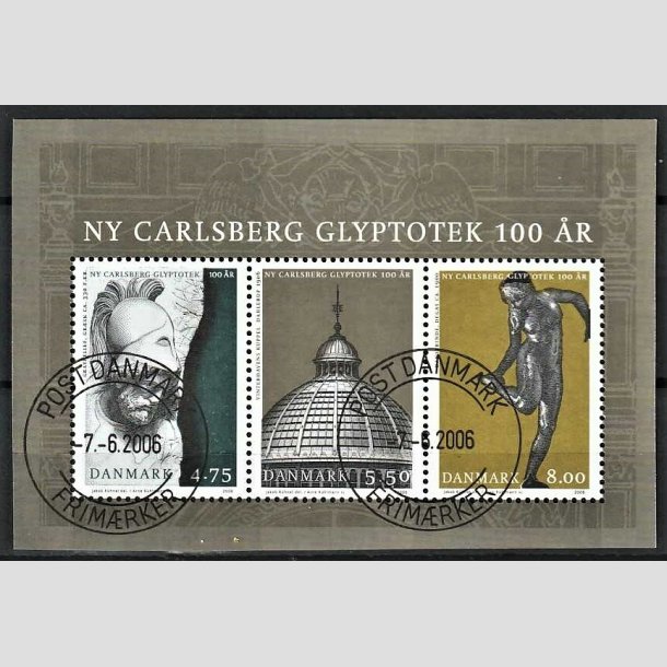 FRIMRKER DANMARK | 2006 - AFA 1477 - Glyptotek 100 r - 18,25 Kr. flerfarvet Miniark - Pragt Stemplet