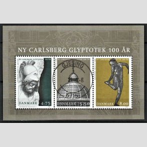 FRIM�RKER DANMARK | 2006 - AFA 1477 - Glyptotek 100 �r - 18,25 Kr. flerfarvet Miniark - Pragt Stemplet
