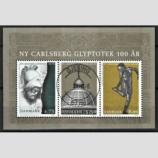 FRIMRKER DANMARK | 2006 - AFA 1477 - Glyptotek 100 r - 18,25 Kr. flerfarvet Miniark - Pragt Stemplet