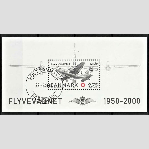 FRIMRKER DANMARK | 2000 - AFA 1265 - Flyvevbnet 50 r. - Kr. 9,75 Miniark - Lux Stemplet