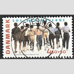 FRIMRKER DANMARK | 2005 - AFA 1416 - SOS-Brnebyerne - 4,50 + 0,50 Kr. flerfarvet - Pragt Stemplet