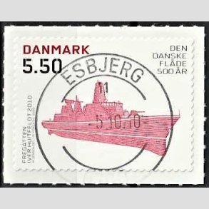 FRIMRKER DANMARK | 2010 - AFA 1620E - Den Danske flde 500 r - 5,50 Kr. Iver Huitfeldt - Pragt Stemplet Esbjerg