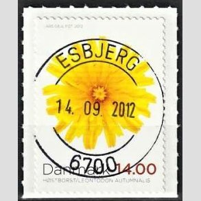 FRIM�RKER DANMARK | 2012 - AFA 1717 - Efter�rsblomster - 14,00 Kr. flerfarvet - Pragt Stemplet Esbjerg