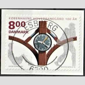 FRIM�RKER DANMARK | 2011 - AFA 1676 - KBH Hovedbaneg�rd 100 �r - 8,00 Kr. flerfarvet - Pragt Stemplet Esbjerg