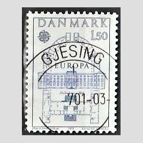 FRIM�RKER DANMARK | 1978 - AFA 659 - Europam�rker - 1,50 Kr. bl� - Pragt Stemplet Gjesing
