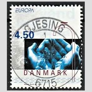 FRIMRKER DANMARK | 2001 - AFA 1283 - Europamrker - 4,50 Kr. flerfarvet - Pragt Stemplet Gjesing
