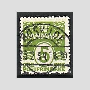 FRIM�RKER DANMARK | 1930 - AFA 183 - B�lgelinie 5 �re lysgr�n - Lux Stemplet Roskilde