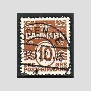 FRIM�RKER DANMARK | 1930 - AFA 185a - B�lgelinie 10 �re r�dbrun - Lux Stemplet Odense