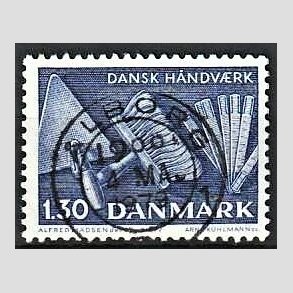 FRIM�RKER DANMARK | 1977 - AFA 643 - Dansk h�ndv�rk - 1,30 Kr. bl� - Pragt Stemplet �lborg