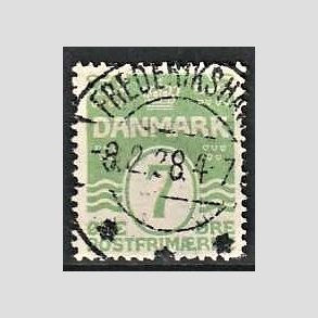 FRIM�RKER DANMARK | 1926-30 - AFA 167 - B�lgelinie 7 �re lysgr�n - Lux Stemplet Frederikshavn