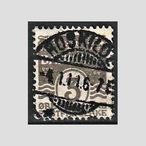 FRIM�RKER DANMARK | 1905-06 - AFA 44 - B�lgelinie 3 �re gr� - Pragt Stemplet Roskilde