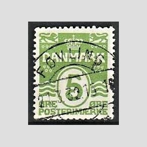FRIM�RKER DANMARK | 1930 - AFA 183 - B�lgelinie 5 �re lysgr�n - Lux Stemplet F�vling